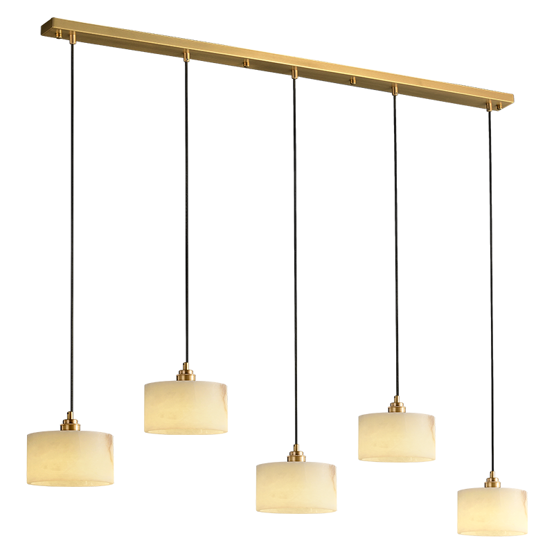 Nordic restaurant lamp postmodern creative all copper Spanish natural marble bar  chandelie